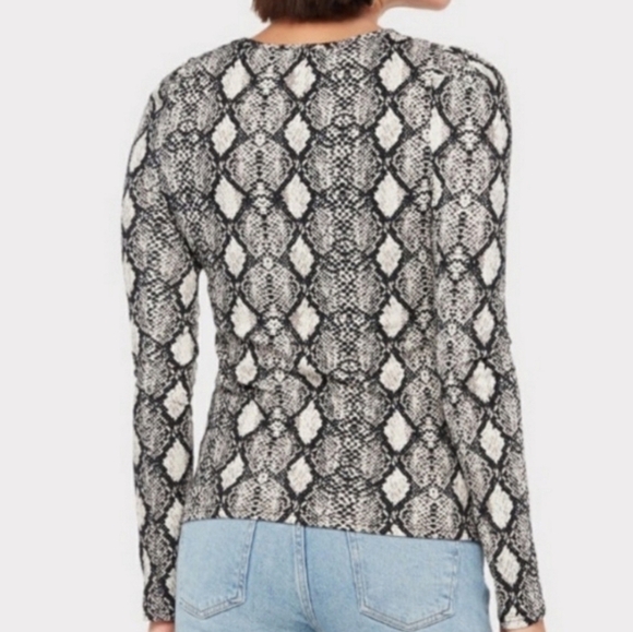Sunday in Brooklyn Ashton Snakeskin Print Long Sleeve Top XS - Picture 2 of 7